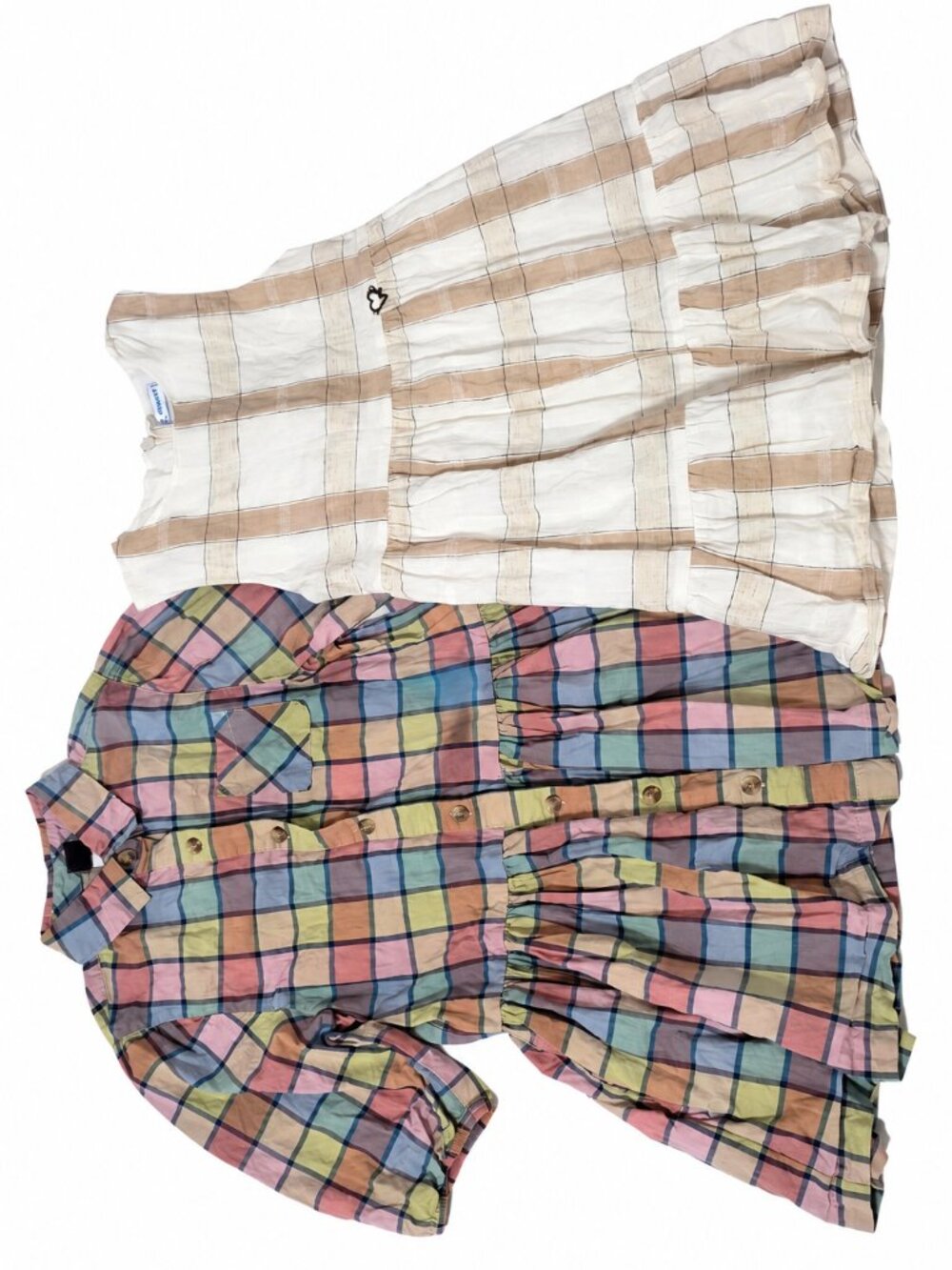 Tea Collection / Mayoral Girls Plaid Dress Lot of 2 Size 5 XS